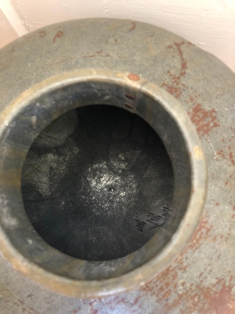 Pair of Antique Metal Water Jugs as Decorative Urns Planters at 1stDibs