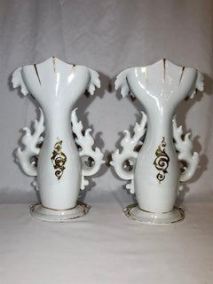 Pair of Antique Mid-19th Century Old Paris Vases