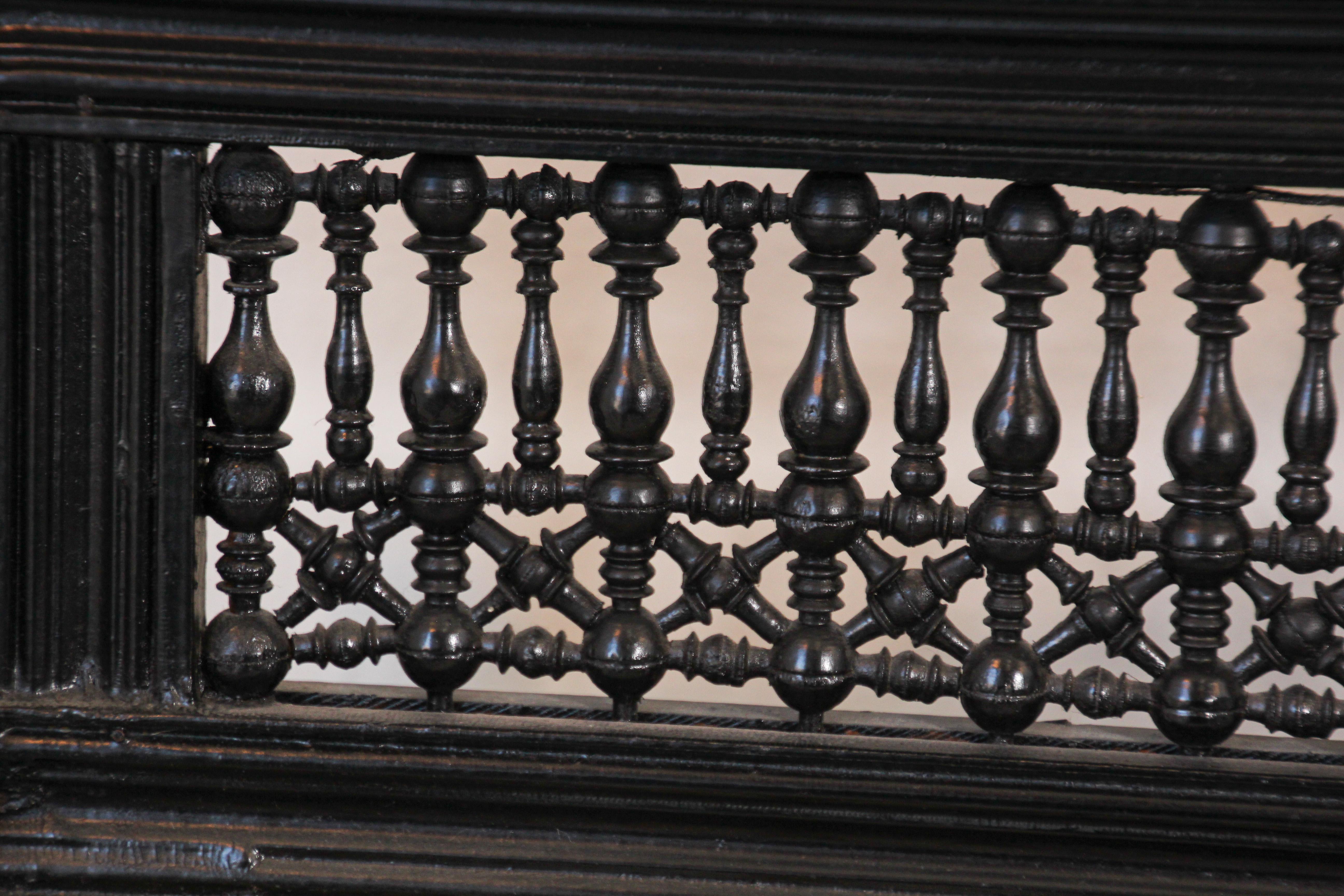 Pair of Antique Middle Eastern Moorish Black Armchairs 8