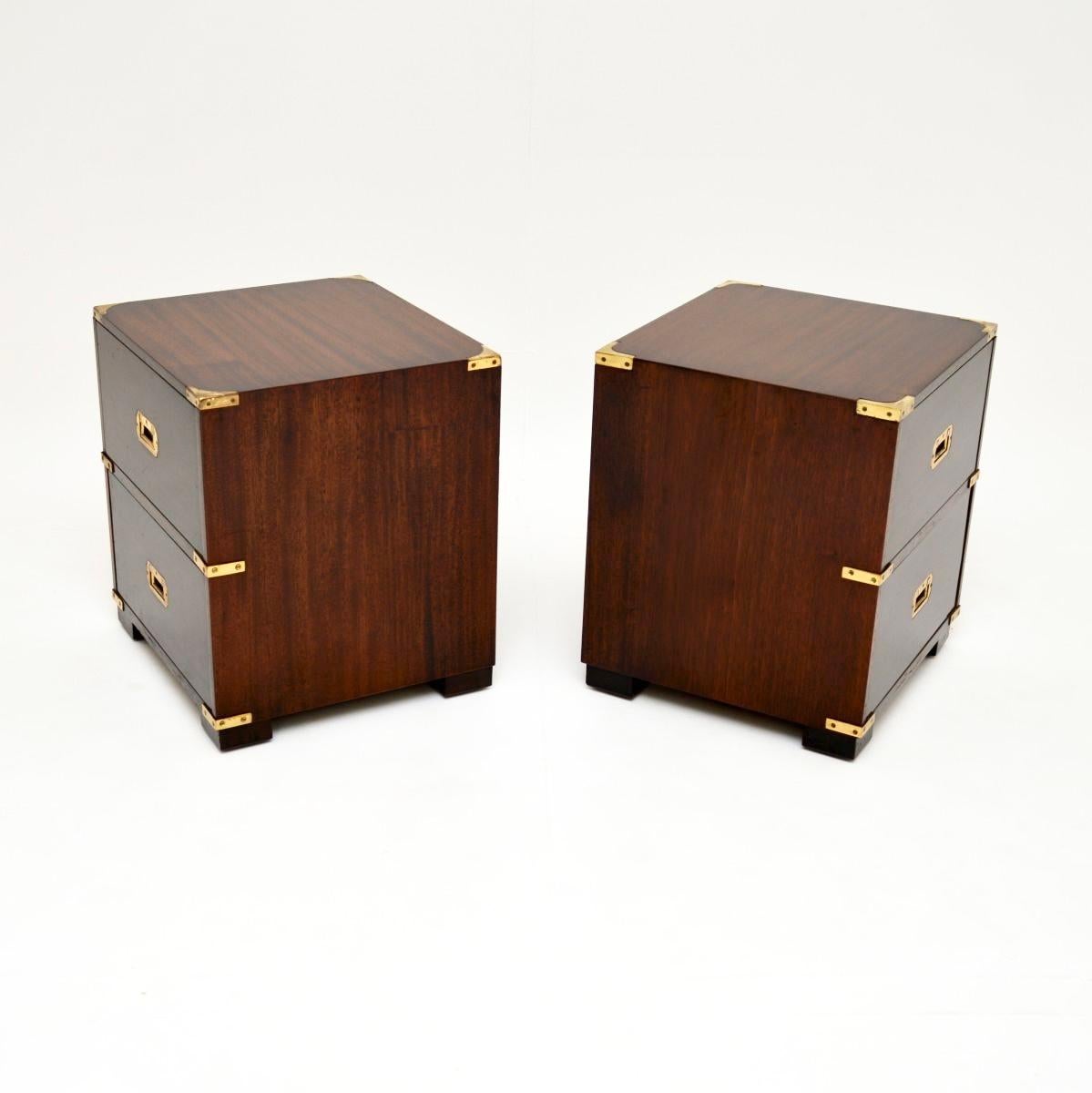 Pair of Antique Military Campaign Bedside Chests In Good Condition In London, GB