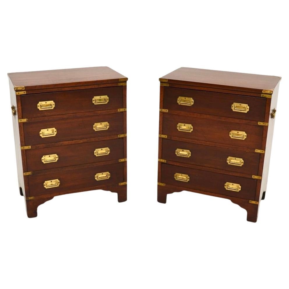 Pair of Antique Military Campaign Chest of Drawers