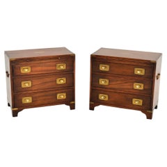 Pair of Antique Military Campaign Chests of Drawers