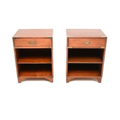Pair of Antique Military Campaign Style Bedside Cabinets