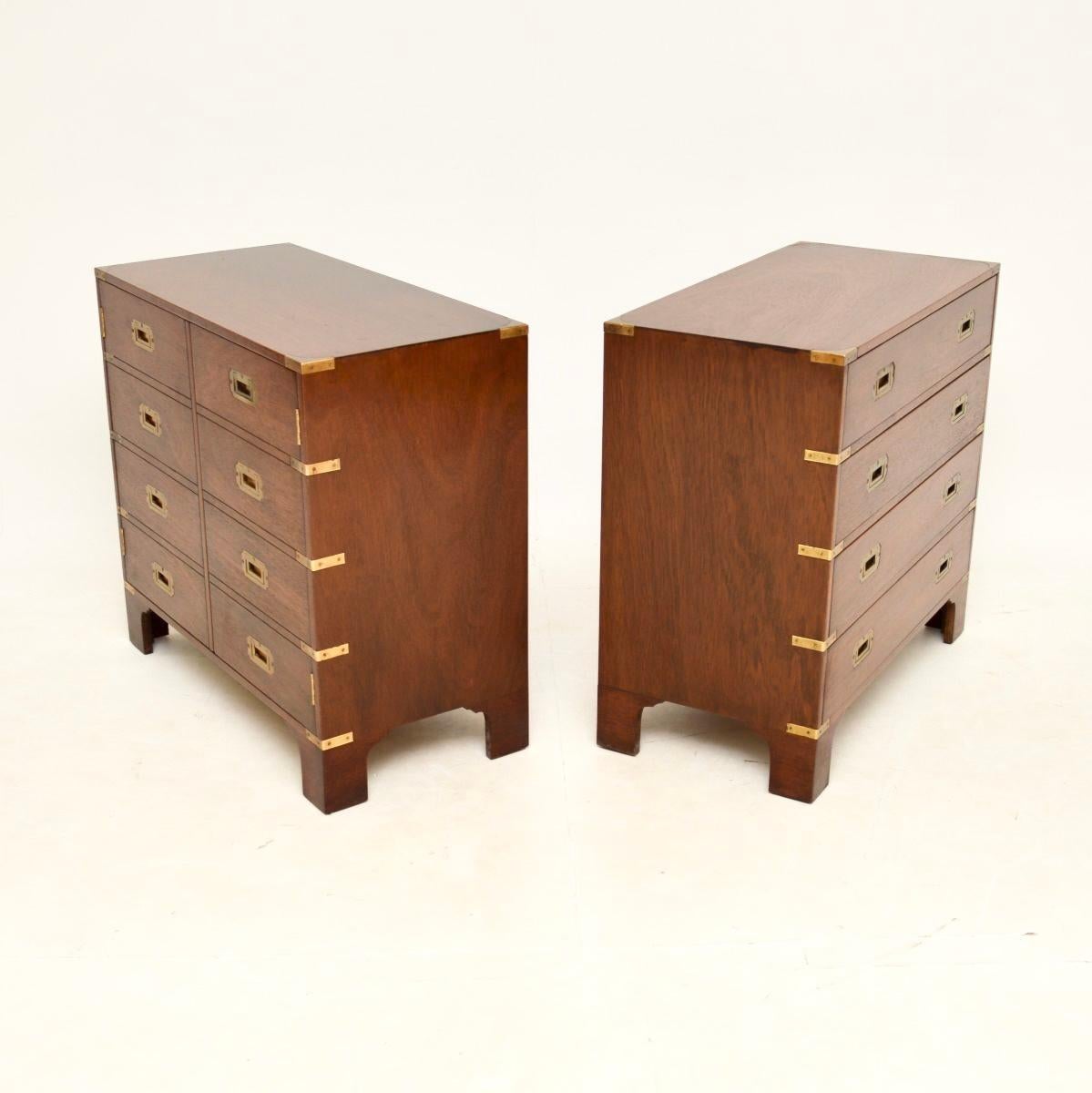 Mid-20th Century Pair of Antique Military Campaign Style Chests