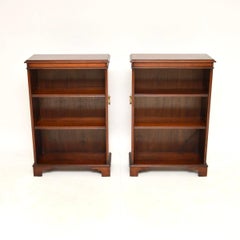 Pair of Antique Military Campaign Style Open Bookcases