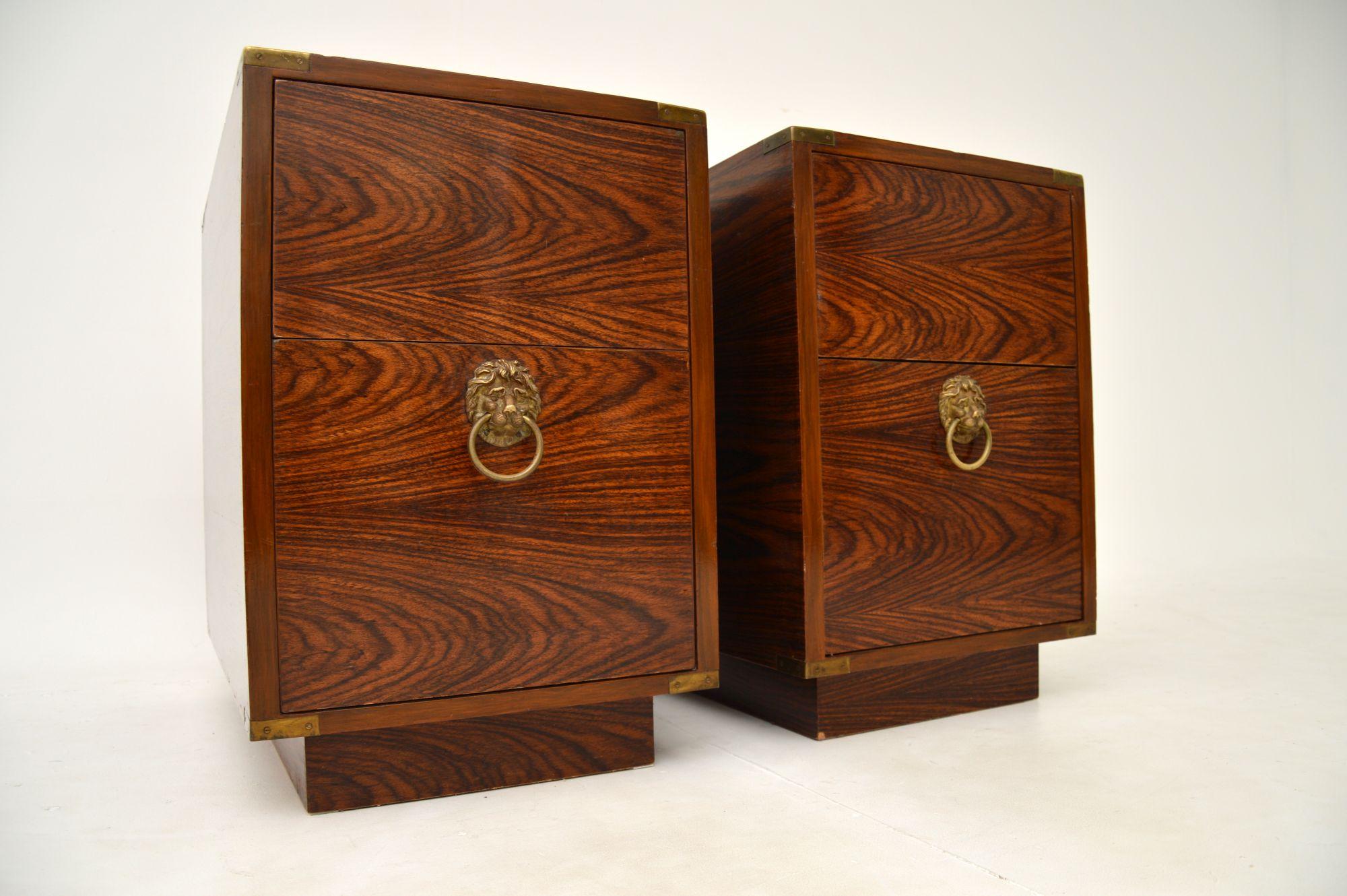 Pair of Antique Military Campaign Style Side Chests In Good Condition In London, GB