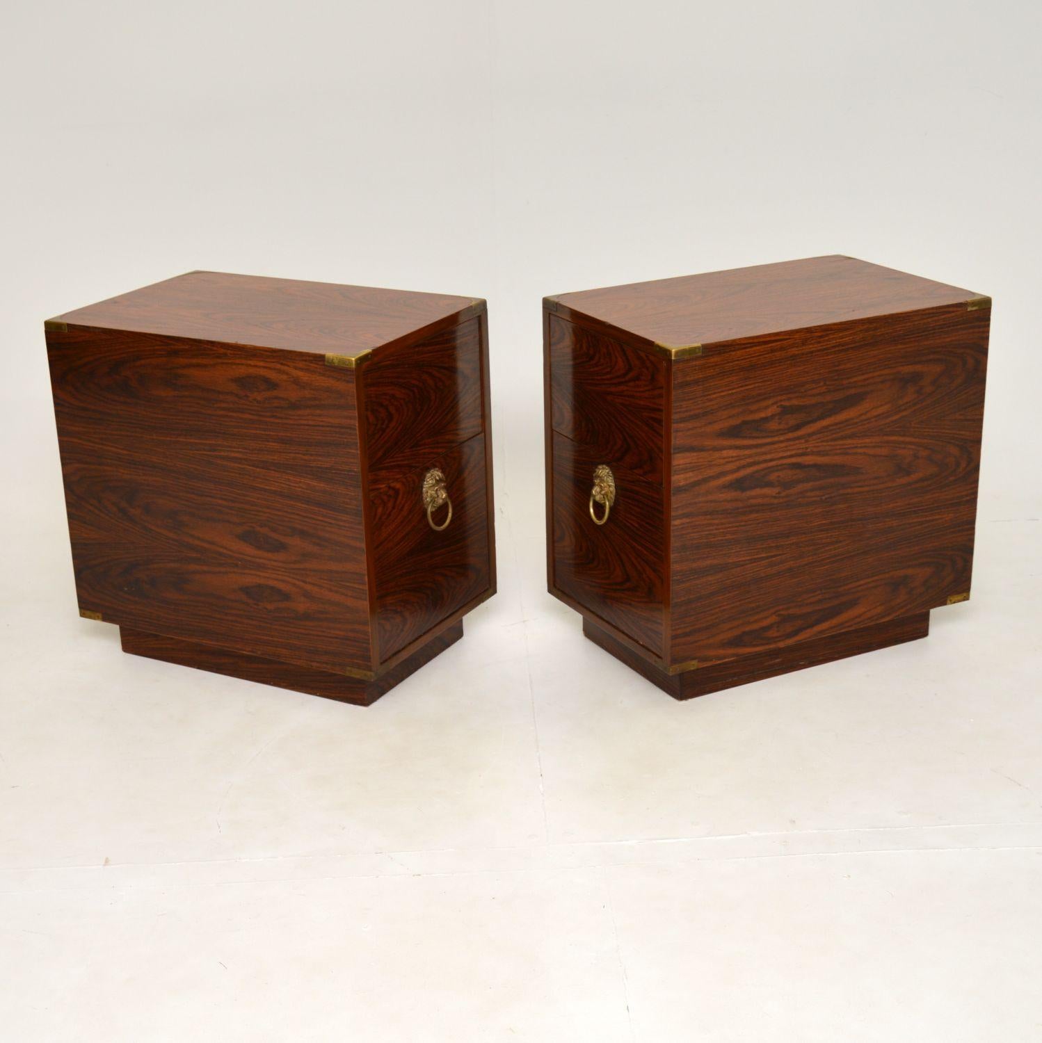 Pair of Antique Military Campaign Style Side Chests 1