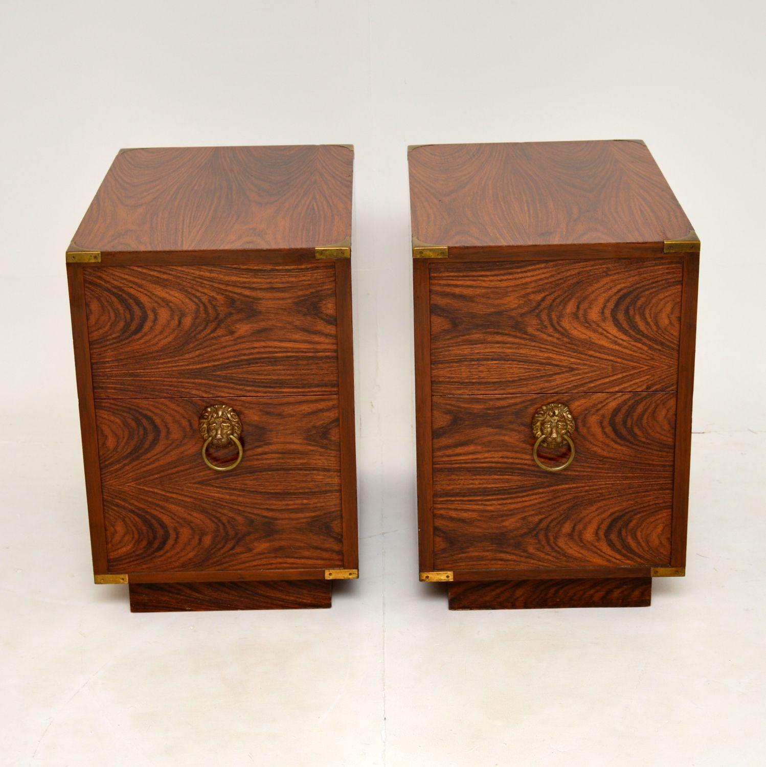 Pair of Antique Military Campaign Style Side Chests 2