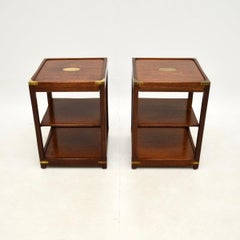 Pair of Antique Military Campaign Style Side Tables