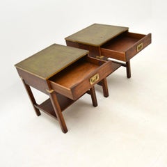Pair of Antique Military Campaign Style Side Tables