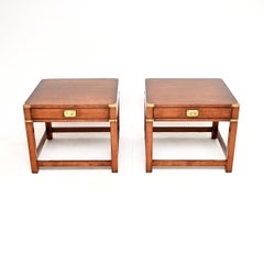 Pair of Antique Military Campaign Style Side Tables