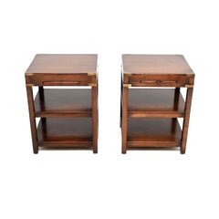 Pair of Antique Military Campaign Style Side Tables