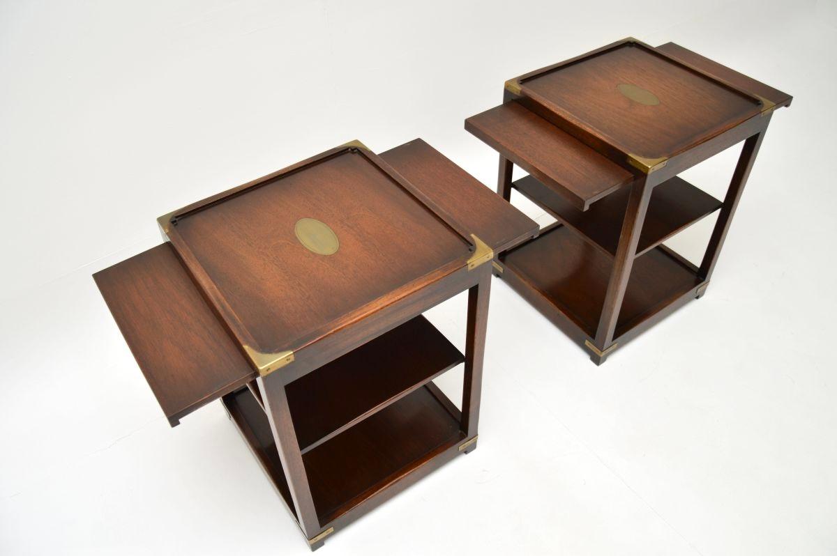 Pair of Antique Military Campaign Style Side Tables In Good Condition For Sale In London, GB