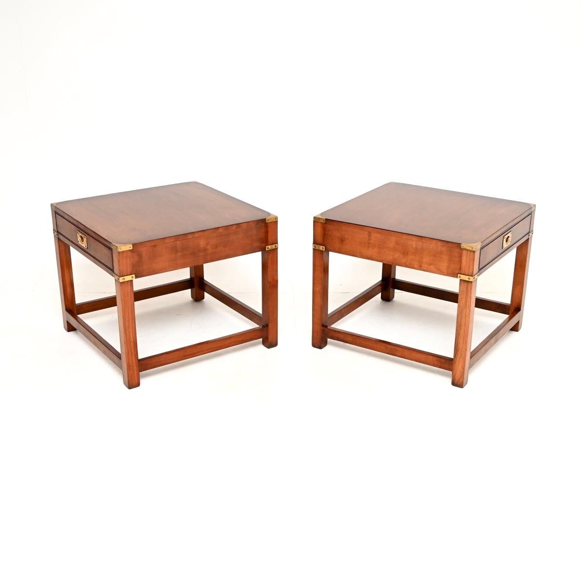 Pair of Antique Military Campaign Style Side Tables For Sale at 1stDibs