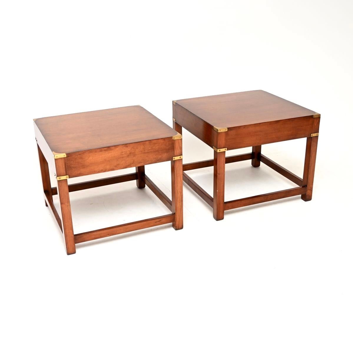 Pair of Antique Military Campaign Style Side Tables For Sale at 1stDibs