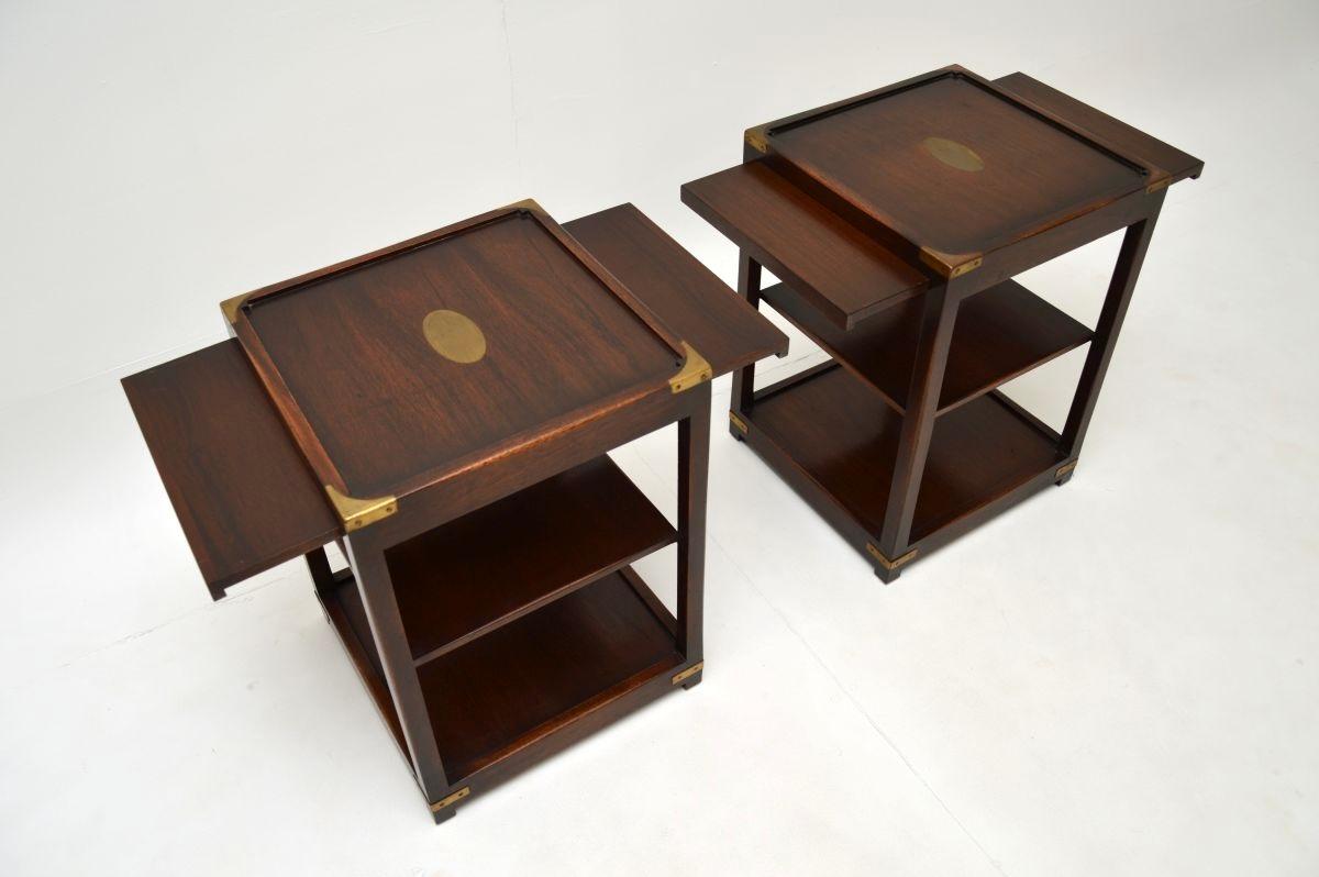 Pair of Antique Military Campaign Style Side Tables For Sale at 1stDibs