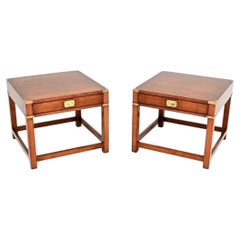 Pair of Antique Military Campaign Style Side Tables