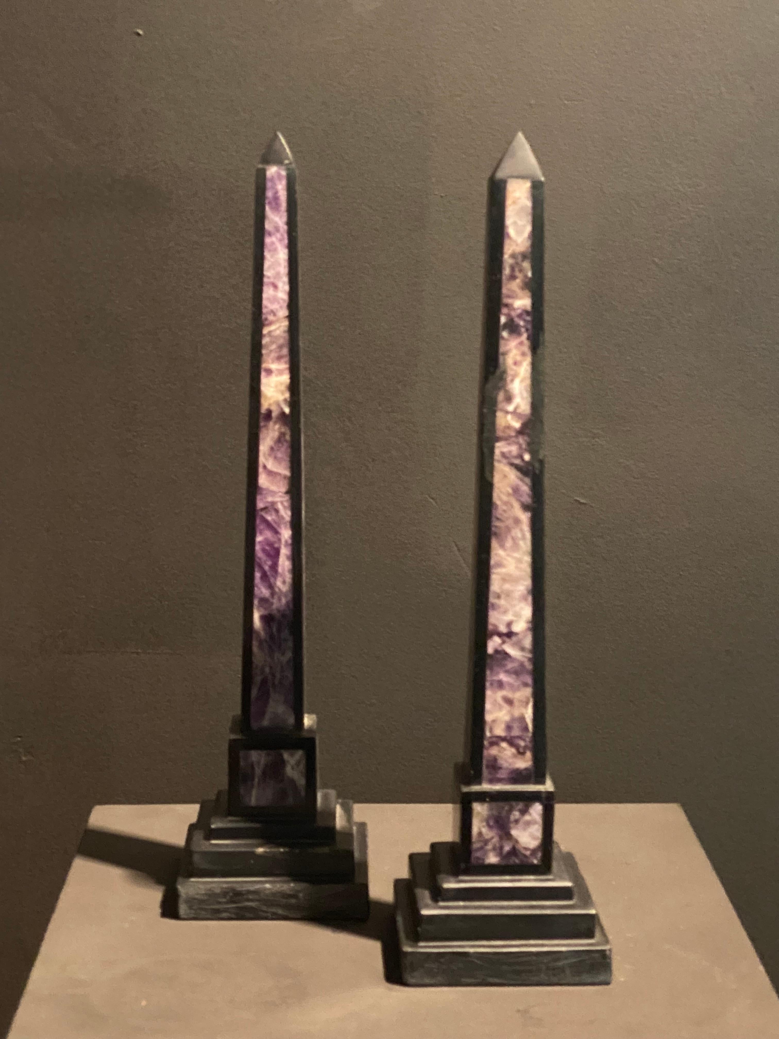 British Pair of Antique miniature Obelisks For Sale