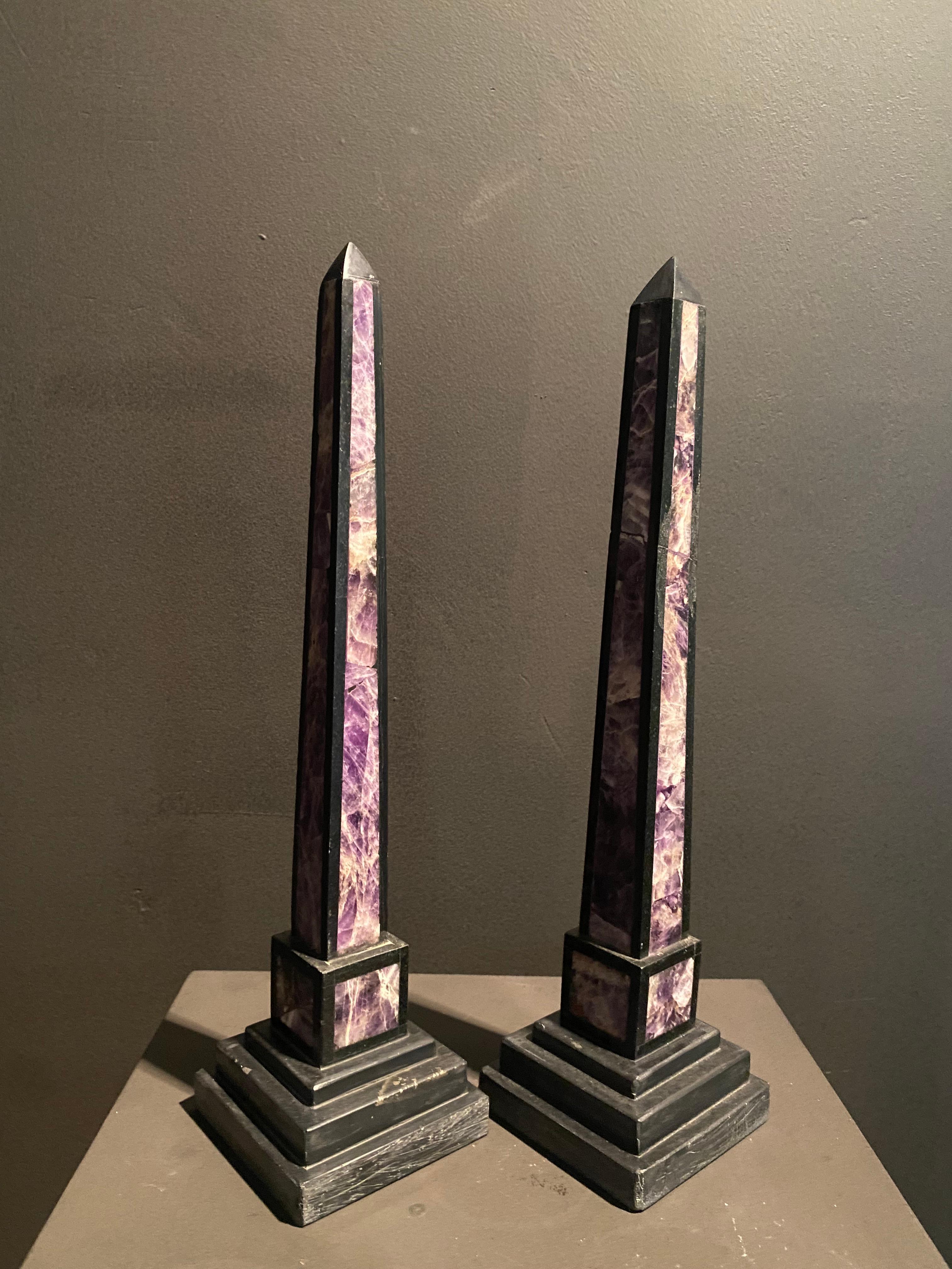 Paar antike Miniatur Obelisken im Angebot 1