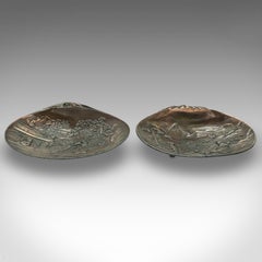 Pair of Antique Momo Dishes, Japanese, Serving Tray, Meiji, Victorian, C.1900