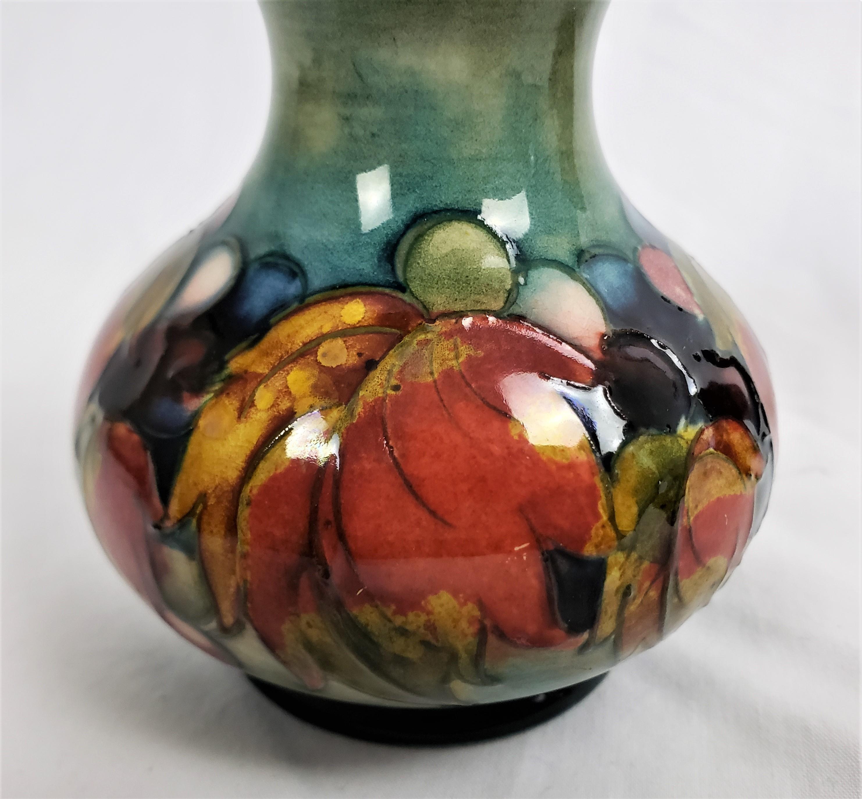 Pair of Antique Moorcorft Art Pottery Vases with Flambe in Leaf & Berry Pattern For Sale 6