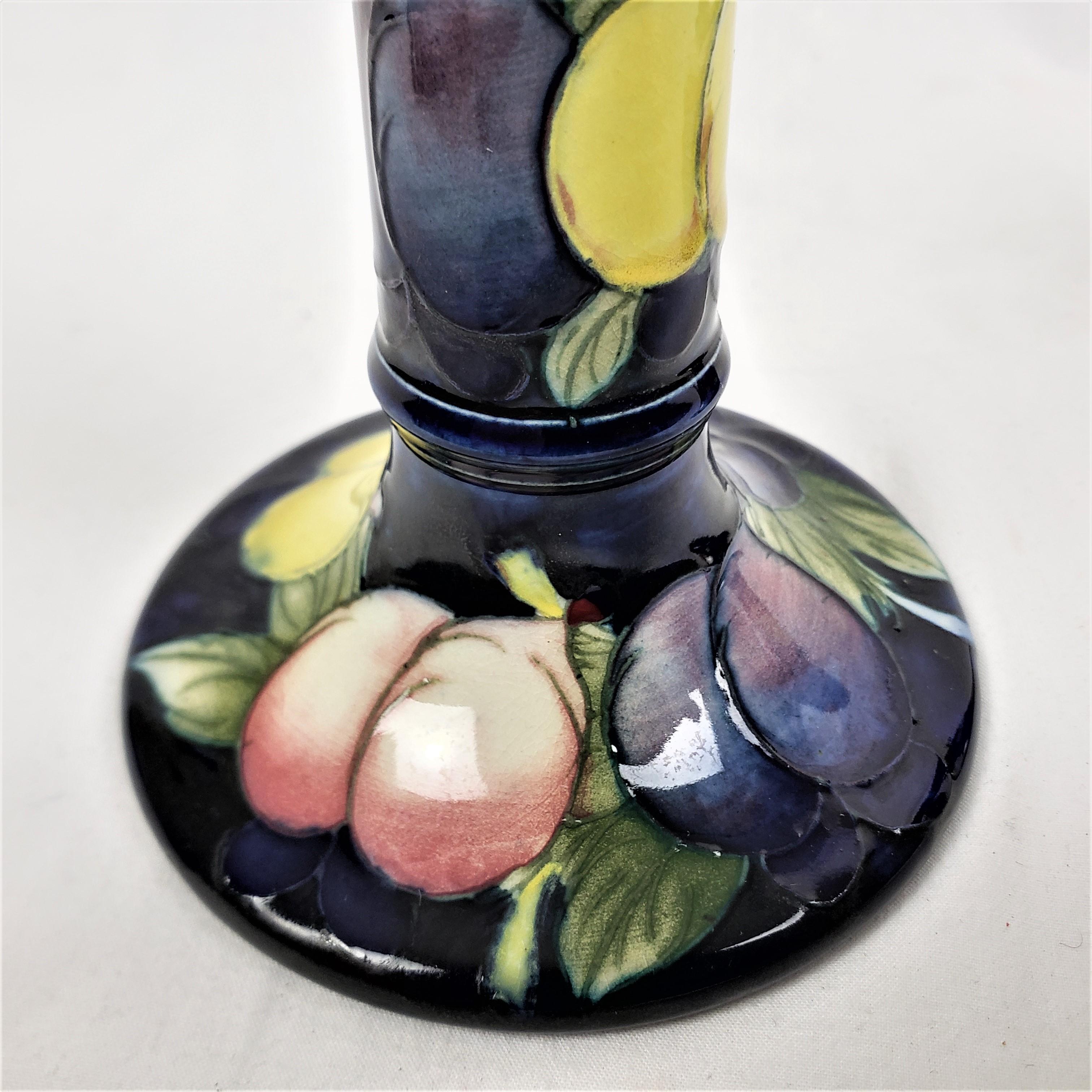 Pair of Antique Moorcroft Art Pottery Candlesticks in the Wisteria Pattern For Sale 8