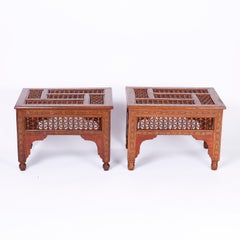 Pair of Antique Moroccan Inlaid Stands