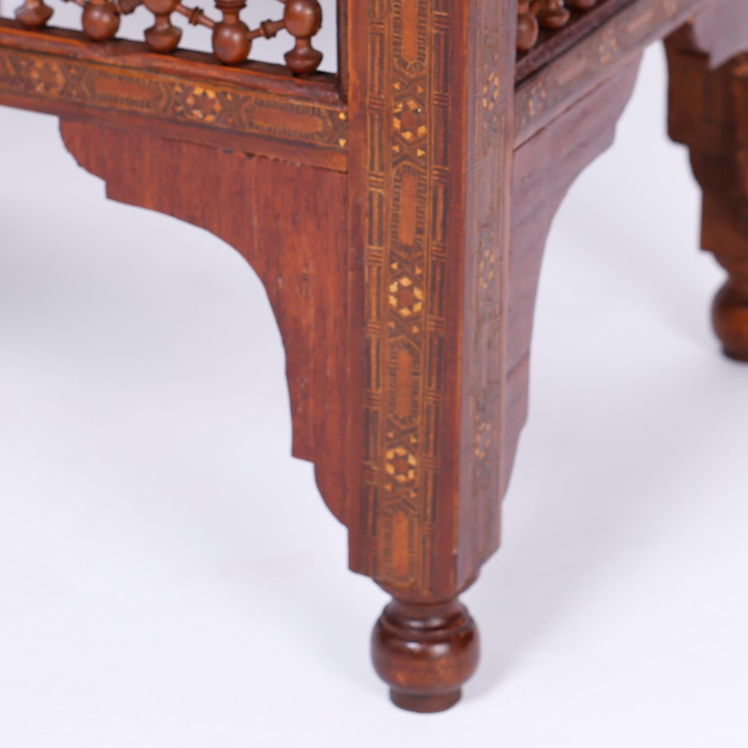 Pair of Antique Moroccan Inlaid Stands 3
