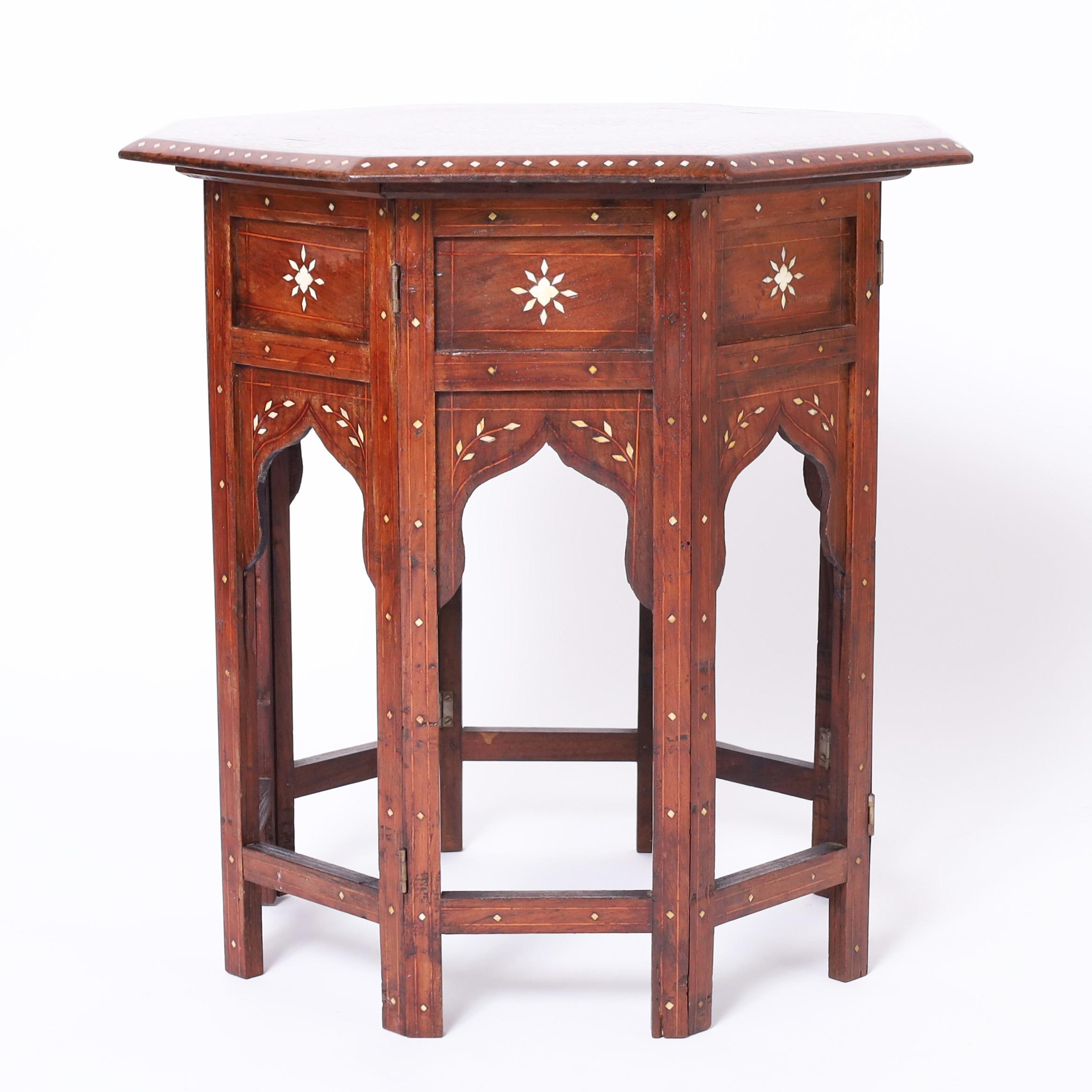 Moorish Pair of Antique Moroccan Inlaid Stands or Tables For Sale