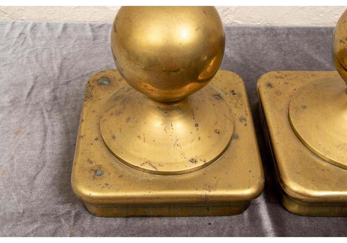 Unknown Pair of Antique Nautical Brass Bollards