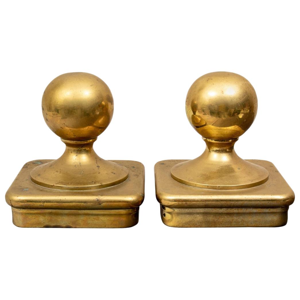 Pair of Antique Nautical Brass Bollards