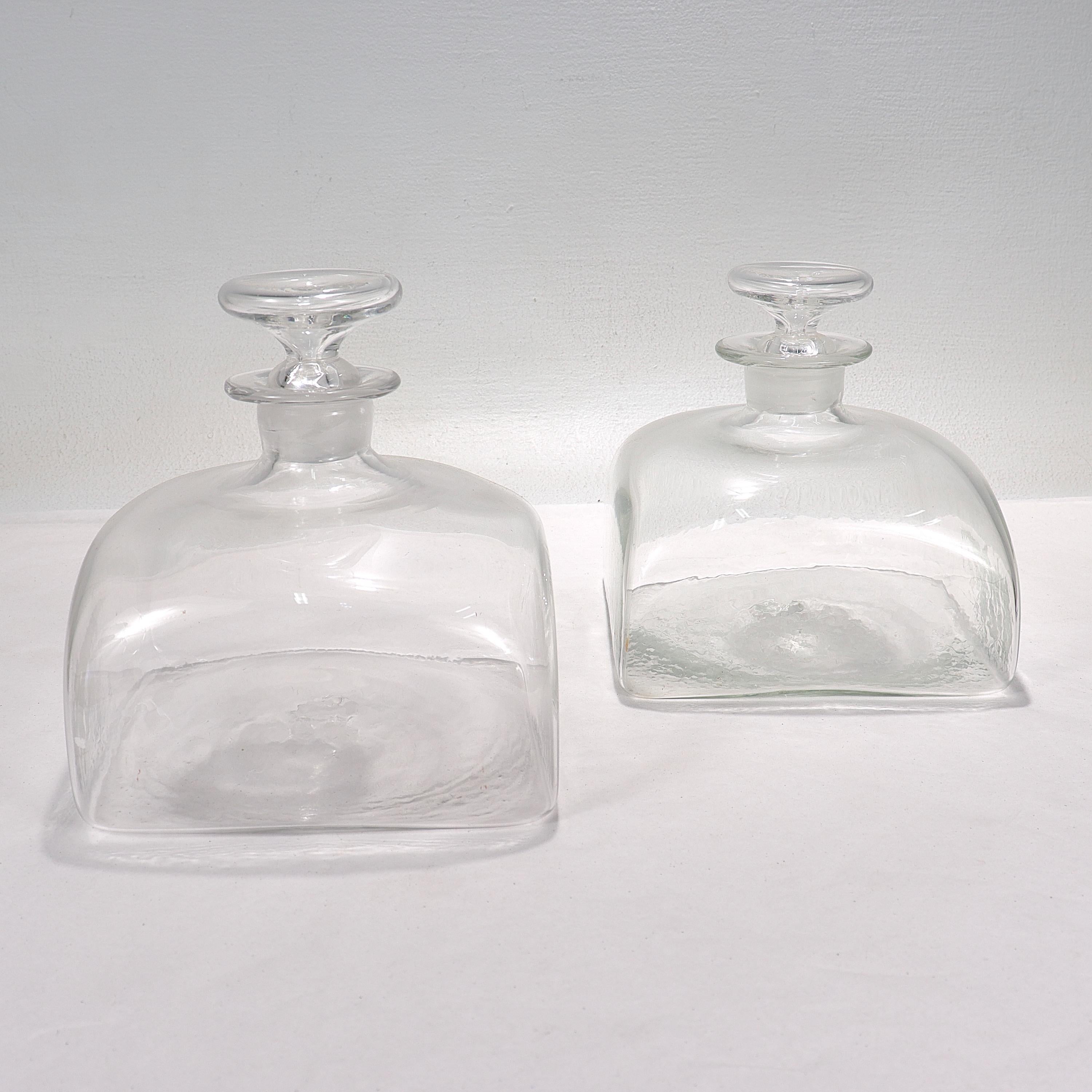 Georgian Pair of Antique Nautical or Maritime Blown Glass Ship Decanters For Sale