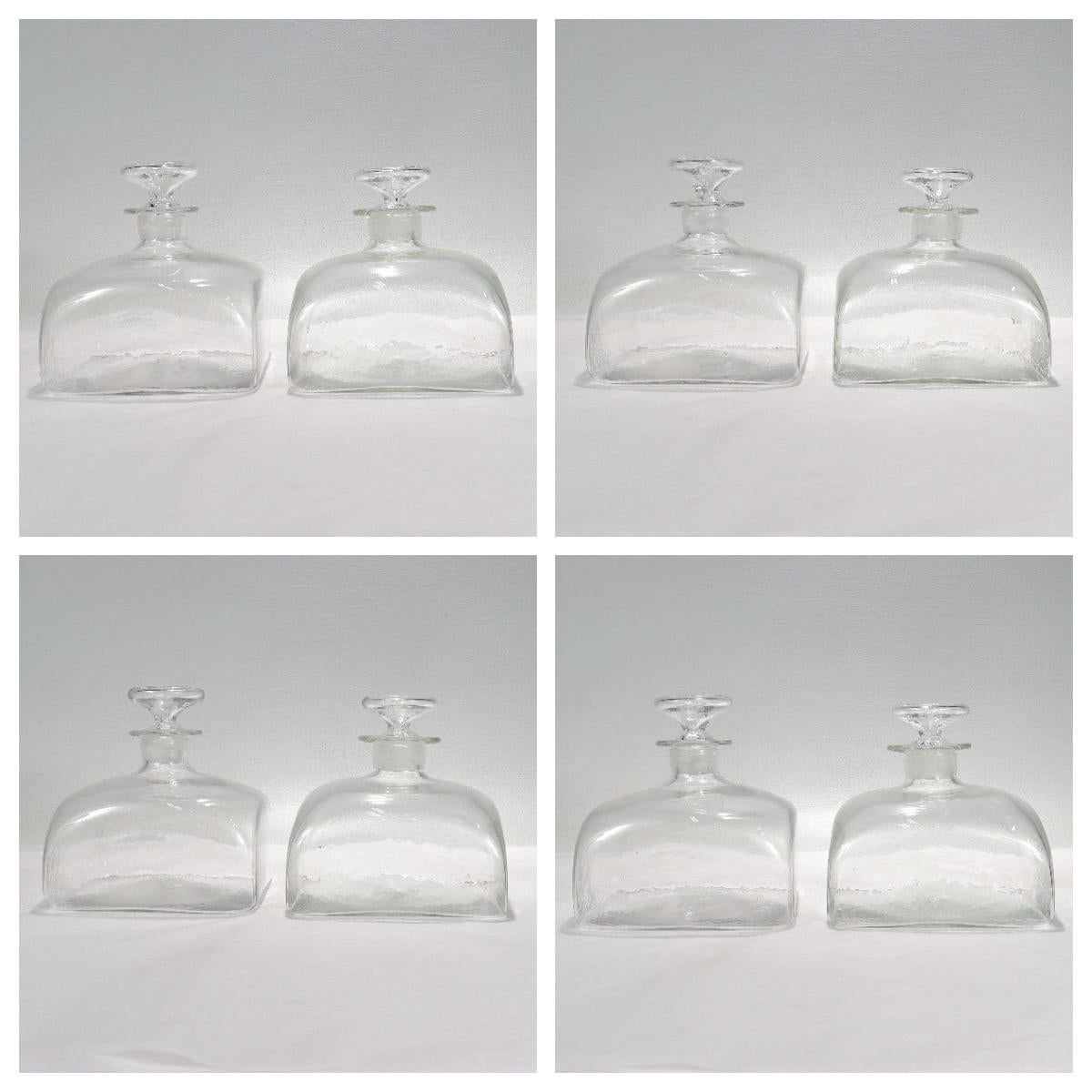 Pair of Antique Nautical or Maritime Blown Glass Ship Decanters In Good Condition For Sale In Philadelphia, PA