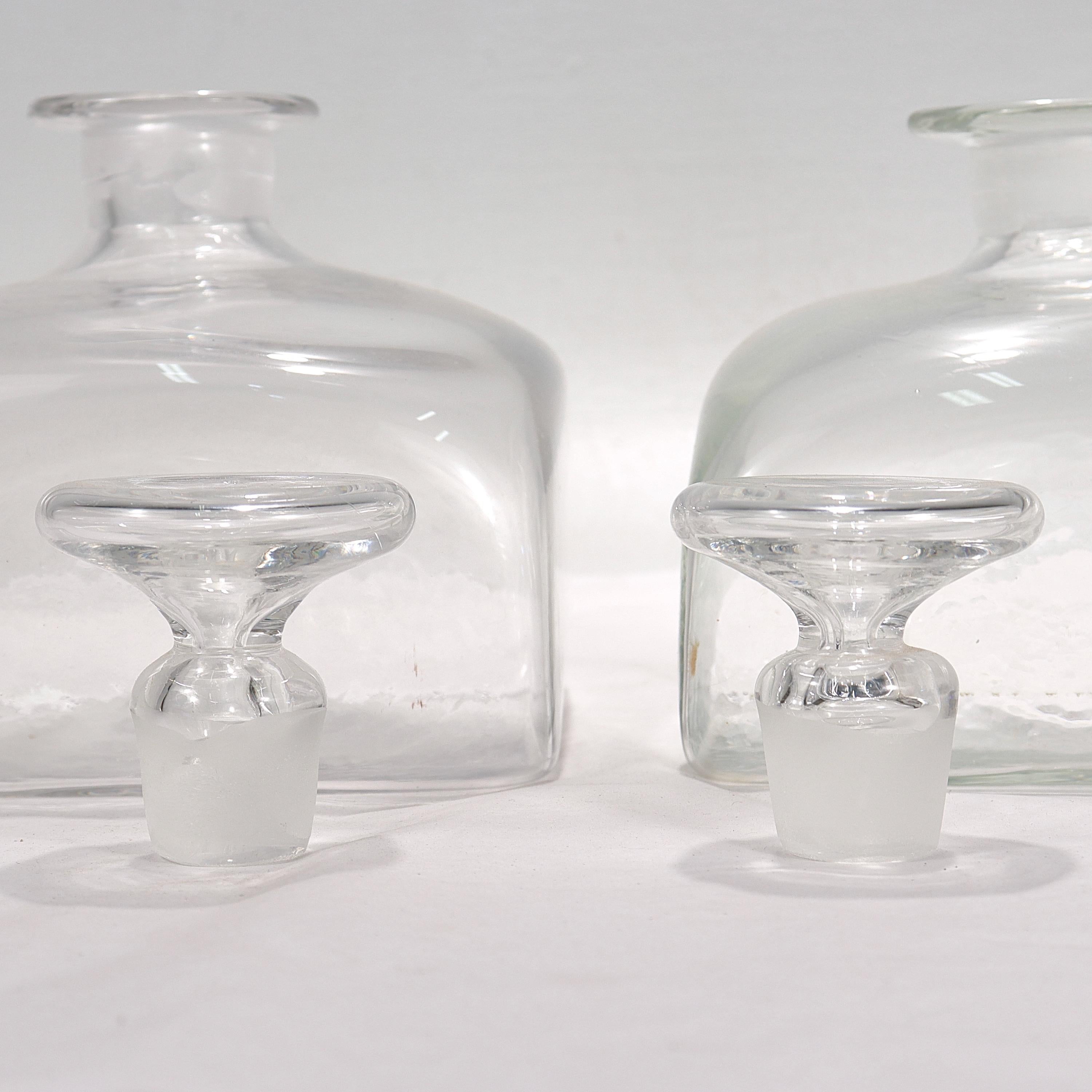 Pair of Antique Nautical or Maritime Blown Glass Ship Decanters For Sale 3