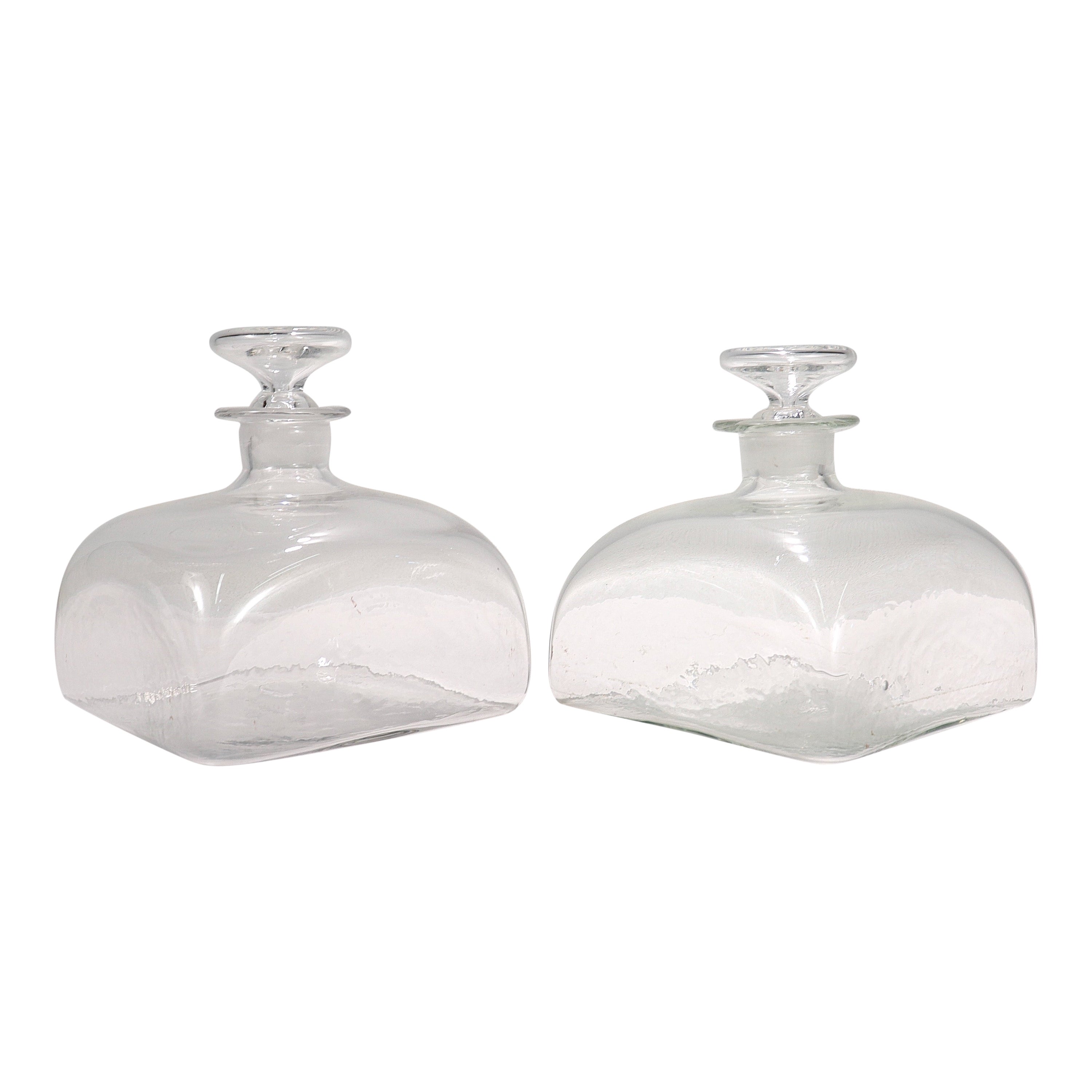 Pair of Antique Nautical or Maritime Blown Glass Ship Decanters