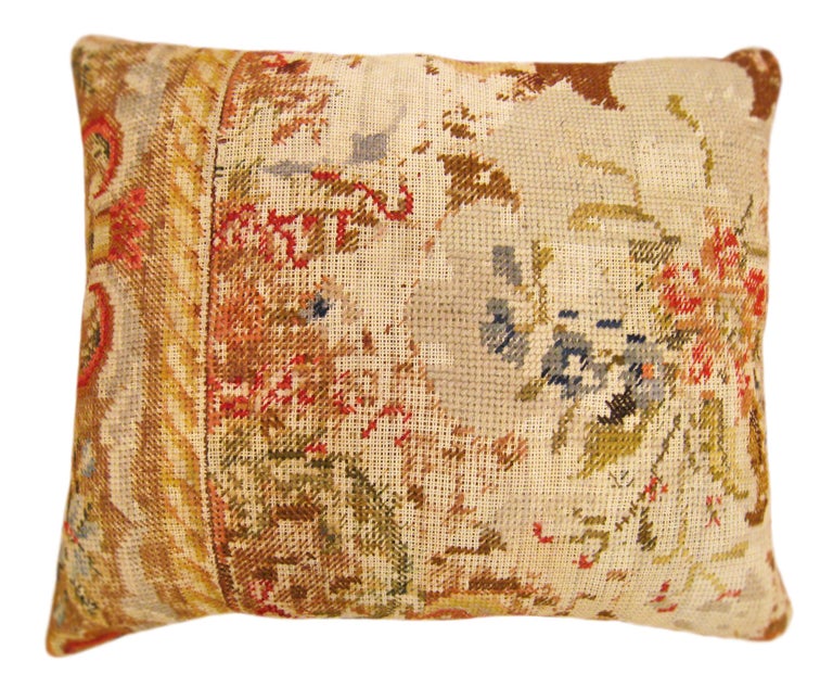 Pair Of Antique Needlepoint Pillows For Sale At 1stdibs