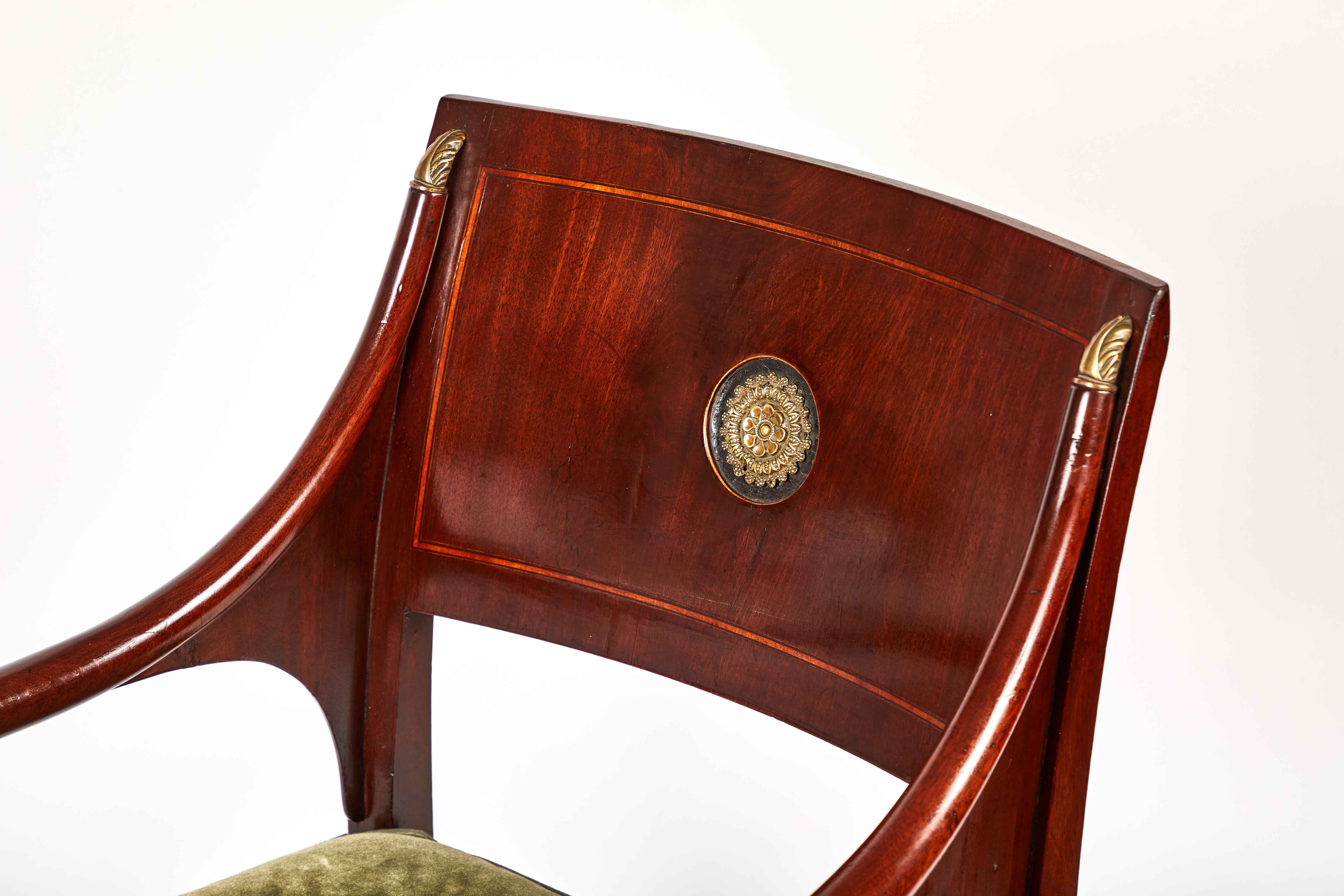 Pair of Antique Neoclassical Armchairs, Early 19th Century  For Sale 3