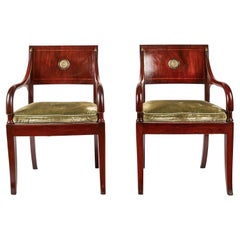 Pair of Antique Neoclassical Armchairs, Early 19th Century 