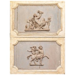 Pair of Antique Neoclassical Carved Plaques