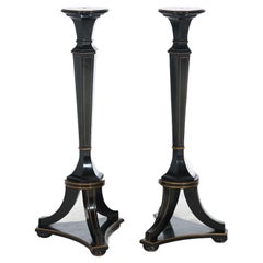 Pair of Antique Neoclassical Ebonized Pedestals C1900