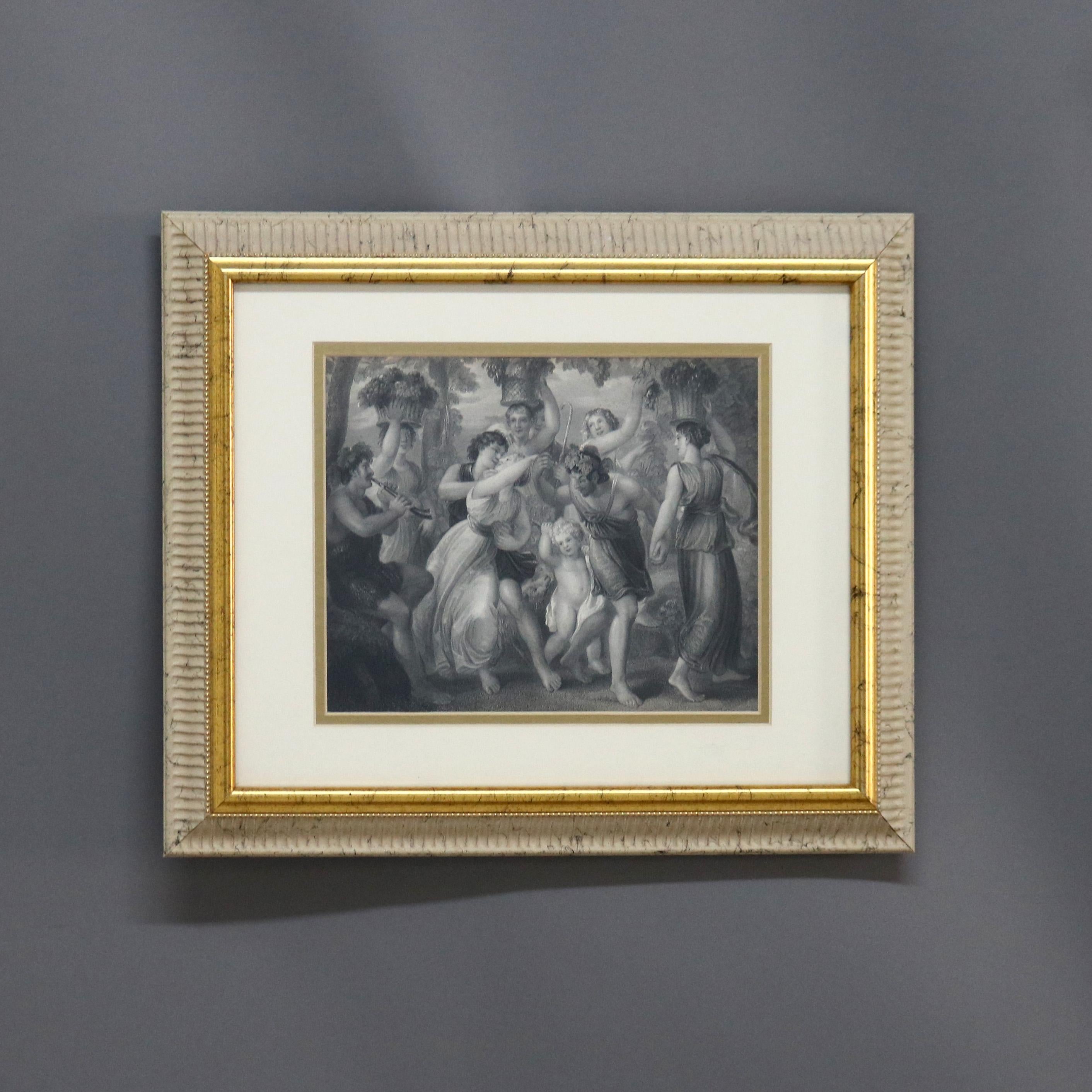 Paire d'impressions néoclassiques anciennes de scènes de genre, encadrées, vers 1890 en vente 1
