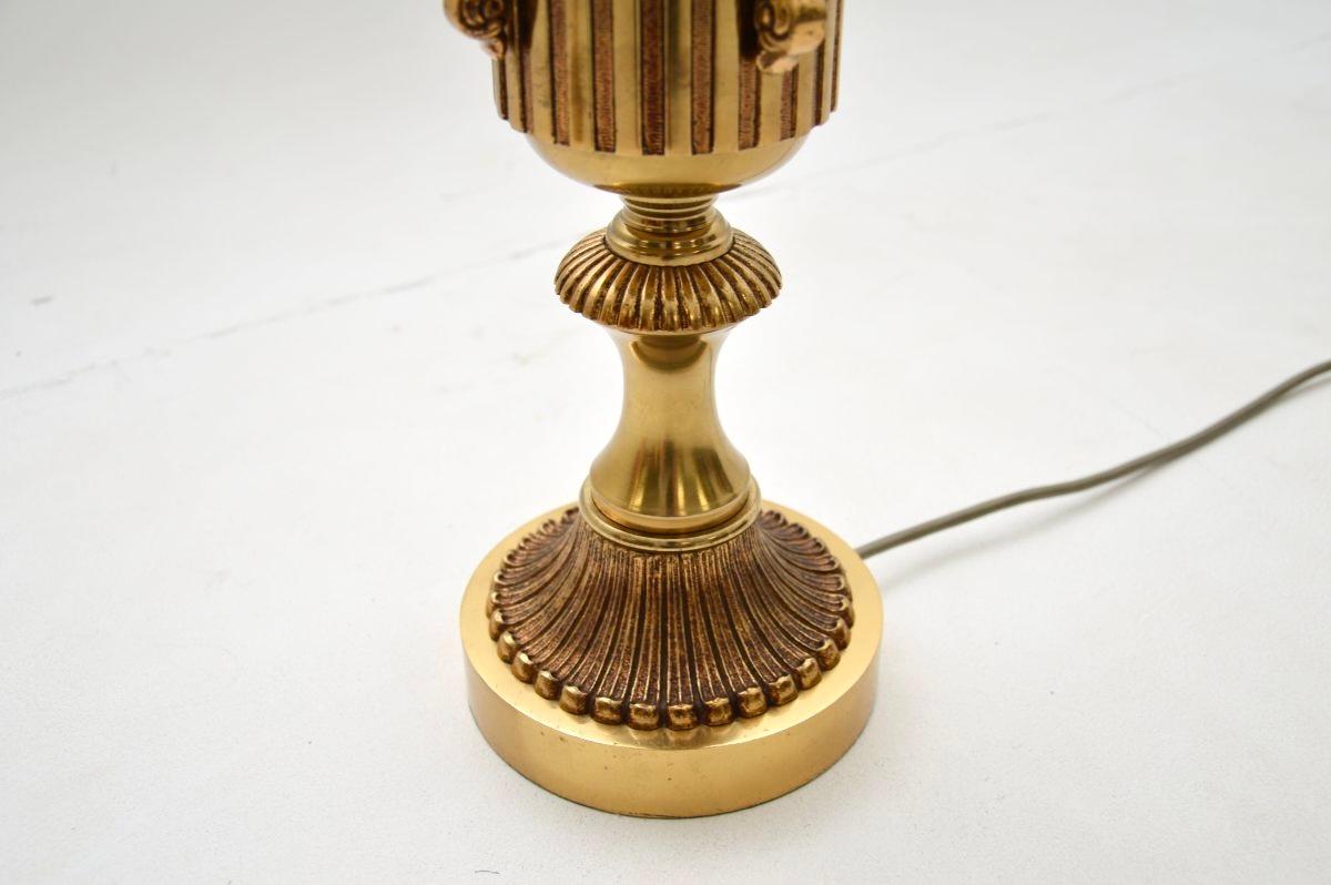 Pair of Antique Neoclassical Style Brass Table Lamps For Sale 5