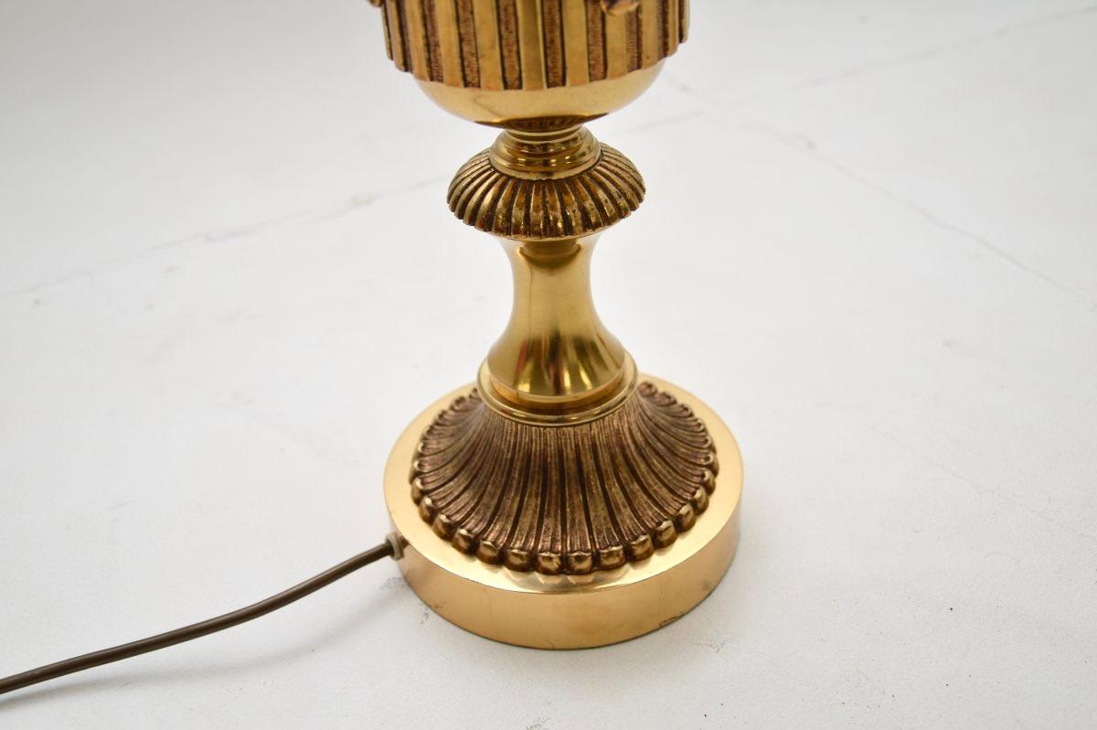 Pair of Antique Neoclassical Style Brass Table Lamps For Sale 4