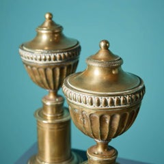 Pair of Antique Neoclassical Style Decorative Brass Urn Finials