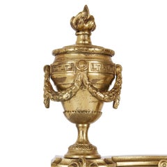 Pair of antique Neoclassical style gilt bronze chenets