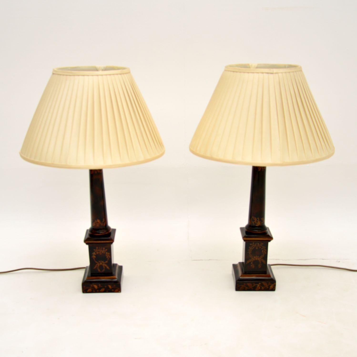 English Pair of Antique Neoclassical Style Table Lamps