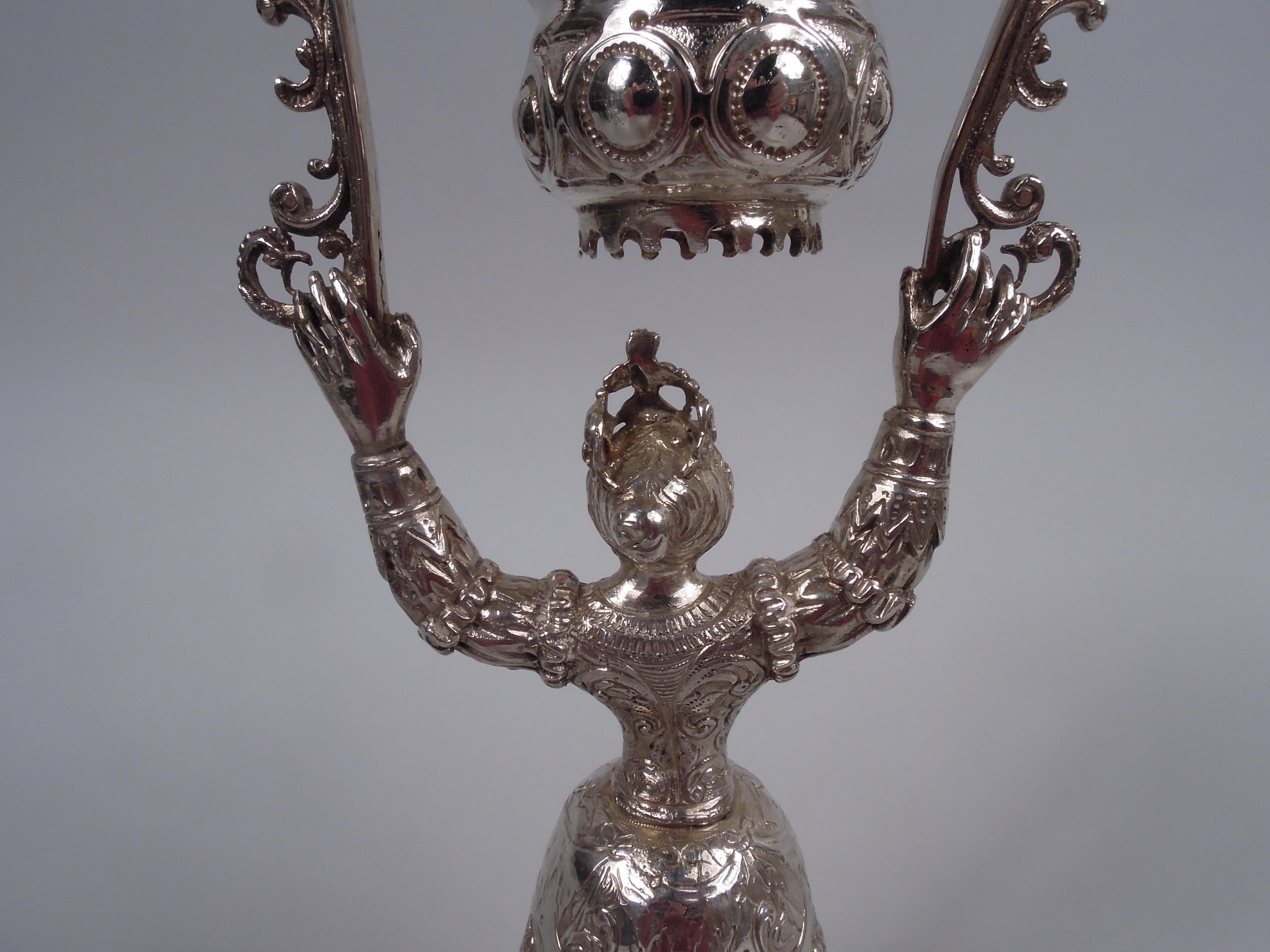 Paar antike Neresheimer-Hochzeitsbecher aus deutschem Silber von König und Königin im Angebot 2