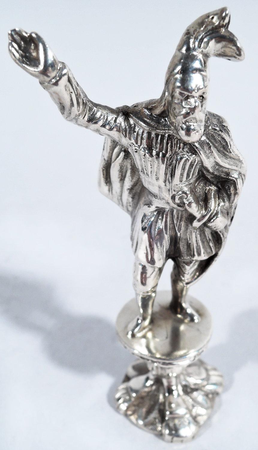 Edoardiano Coppia di antiche figure storiche in miniatura in argento di Neresheimer Hanau in vendita