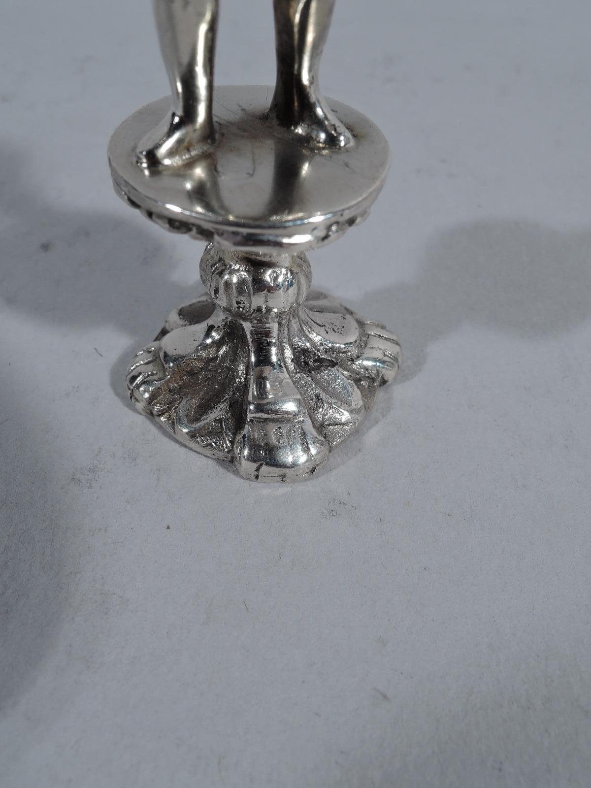 Coppia di antiche figure storiche in miniatura in argento di Neresheimer Hanau In condizioni buone in vendita a New York, NY