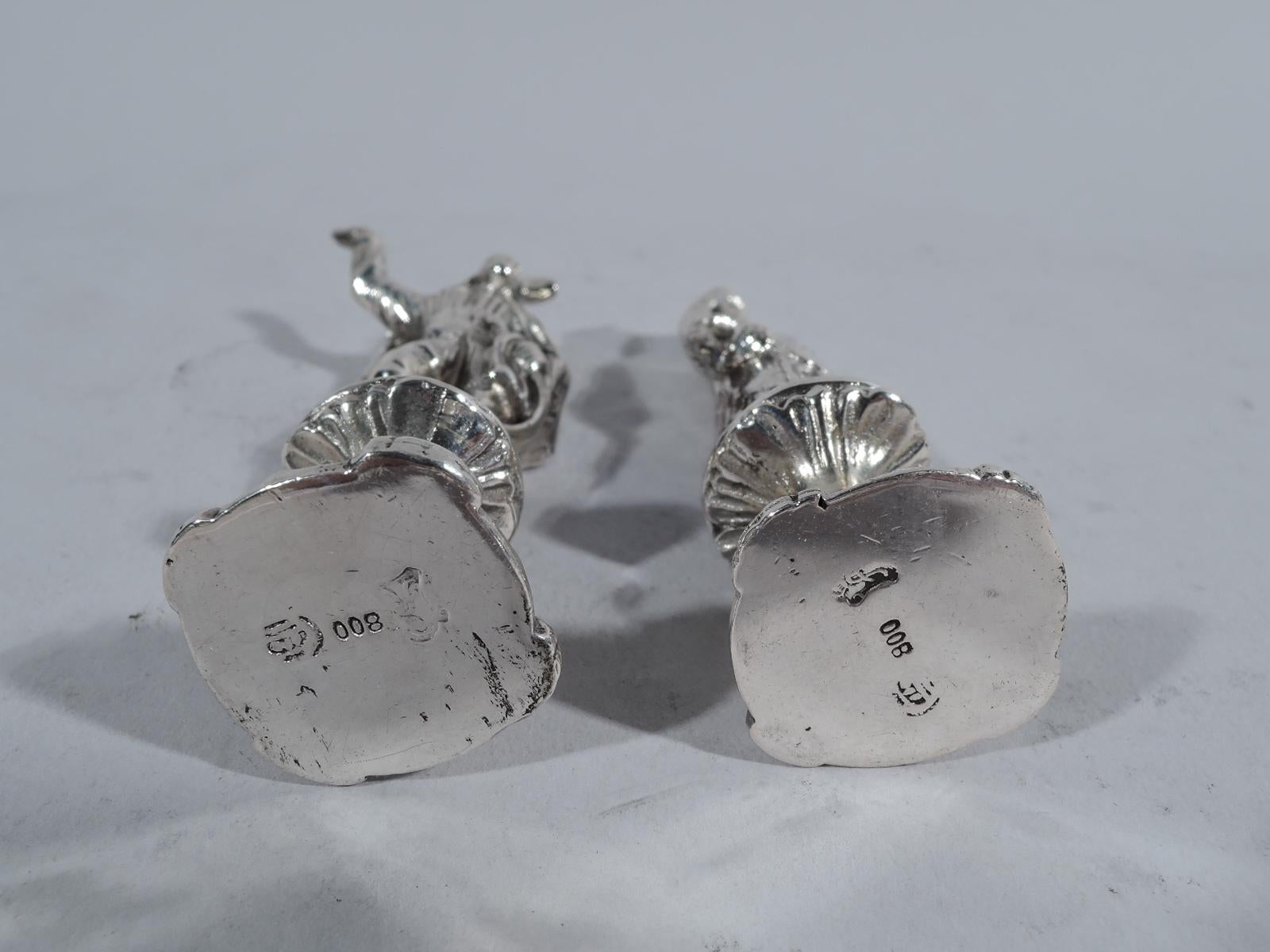 Coppia di antiche figure storiche in miniatura in argento di Neresheimer Hanau in vendita 1